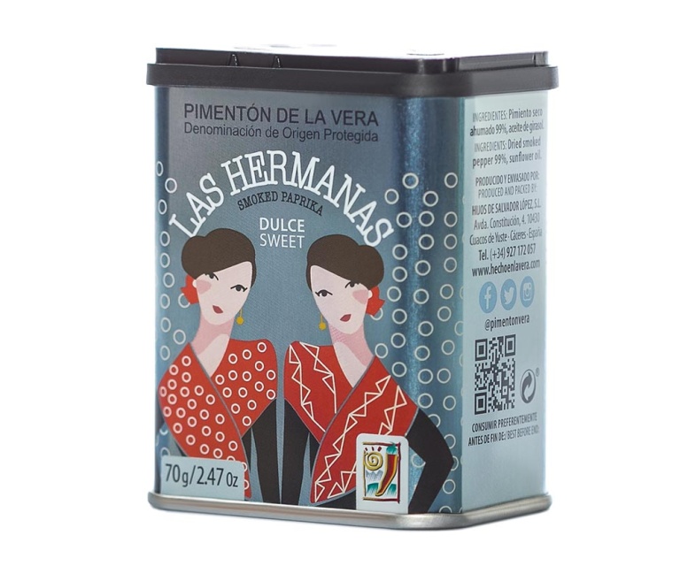 Poudre de paprika fumé, Pimentón de la Vera dulce, 70 grammes - Las Hermanas