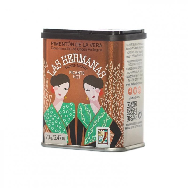 Poudre de paprika fumé, Pimentón de la Vera picante, 70 grammes - Las Hermanas