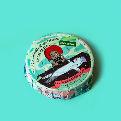 Queues de sardines grillées au charbon de bois, escabèche. 105 g - Conservas Braseadas Güeyu Mar