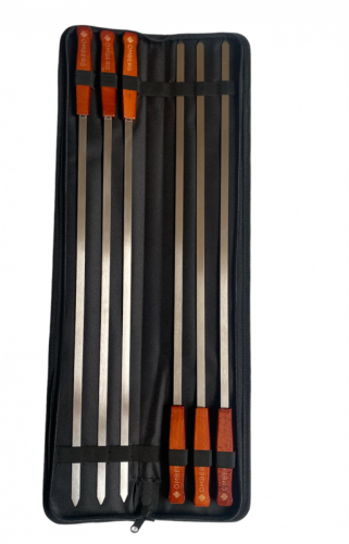 Brochettes larges avec manche en bois, 60 cm, pack de 6 – Omberg