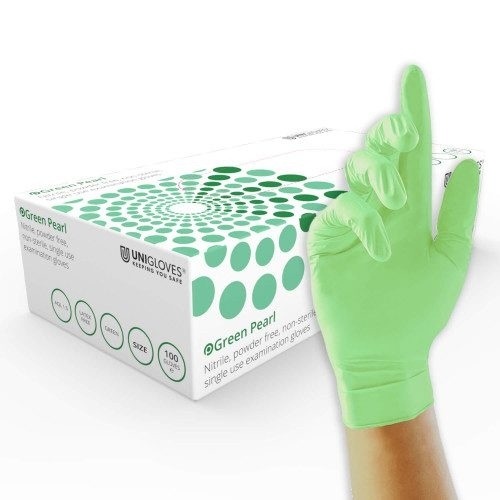 Gant nitrile, vert, pack de 100 - Unigloves