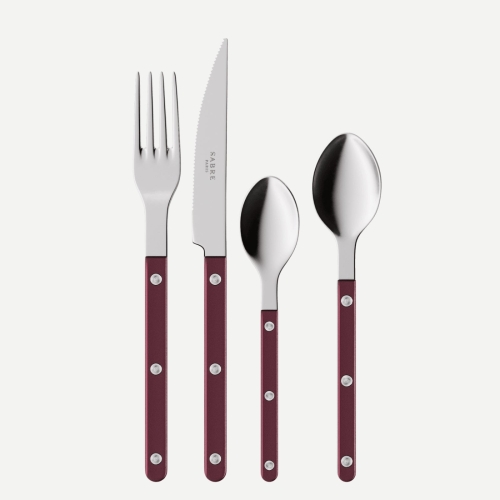 Set de couverts, 24 pièces, Bistrot Pearly, Aubergine - Sabre Paris