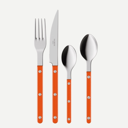 Set de couverts, 24 pièces, Bistrot Pearly, Orange - Sabre Paris