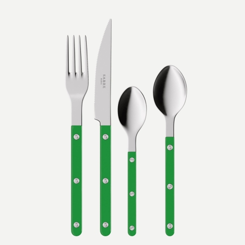 Set de couverts, 4 pièces, Bistrot, Garden green - Sabre Paris