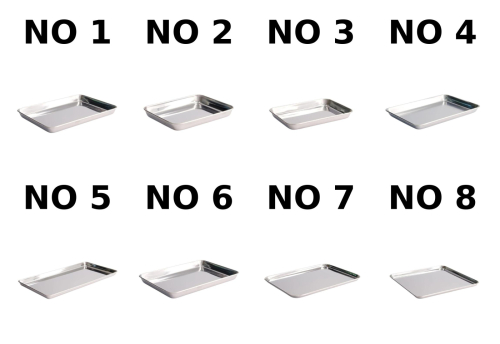 Plateau japonais en acier inoxydable, Bakozara - 5 pack