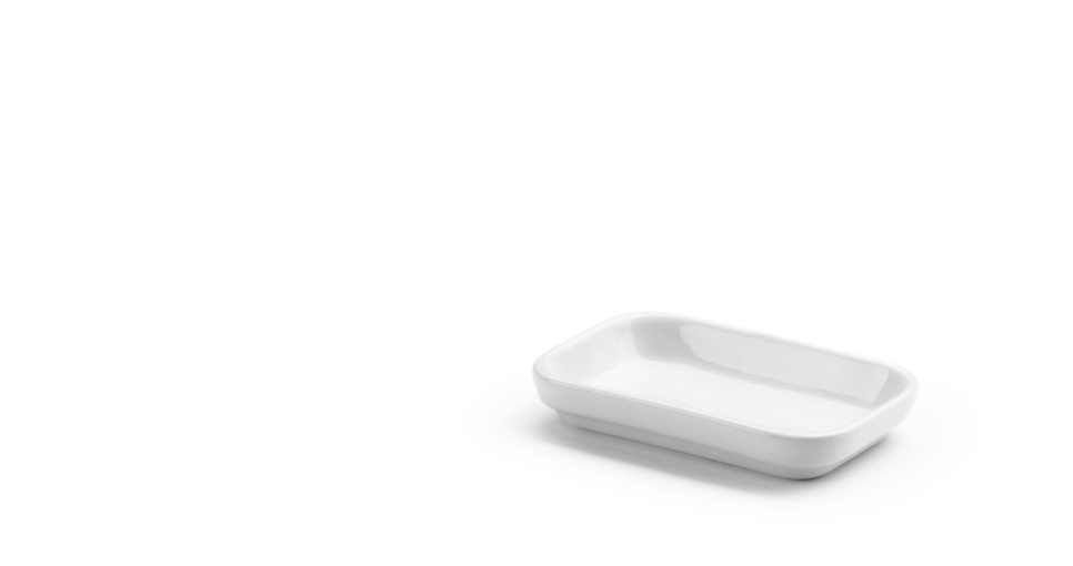 Plat, porcelaine blanche, 140x90xH25mm