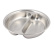 Plateau rond en inox avec deux compartiments