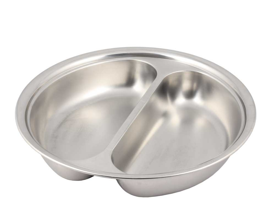 Plateau rond en inox avec deux compartiments dans le groupe Arts de la table / Autre pour les arts de la table et service / Dresser la table l\'adresse The Kitchen Lab (1069-22178)