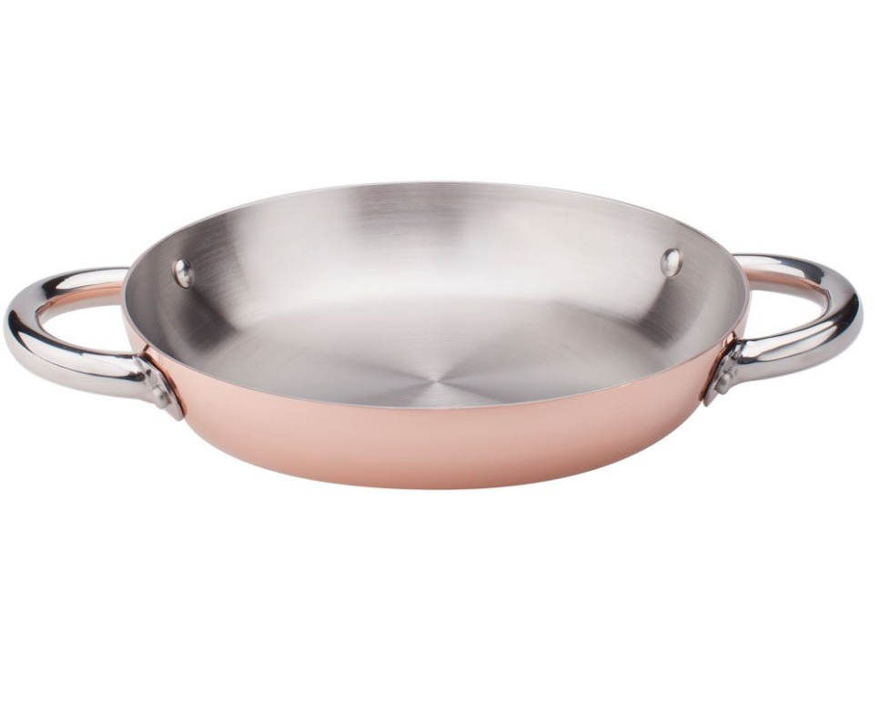 Poêle en cuivre avec fond à induction et intérieur en inox, 28 cm, Deux poignées - Agnelli dans le groupe Cuisine / Poêle à frire / Poêles à frire l\'adresse The Kitchen Lab (1069-26449)