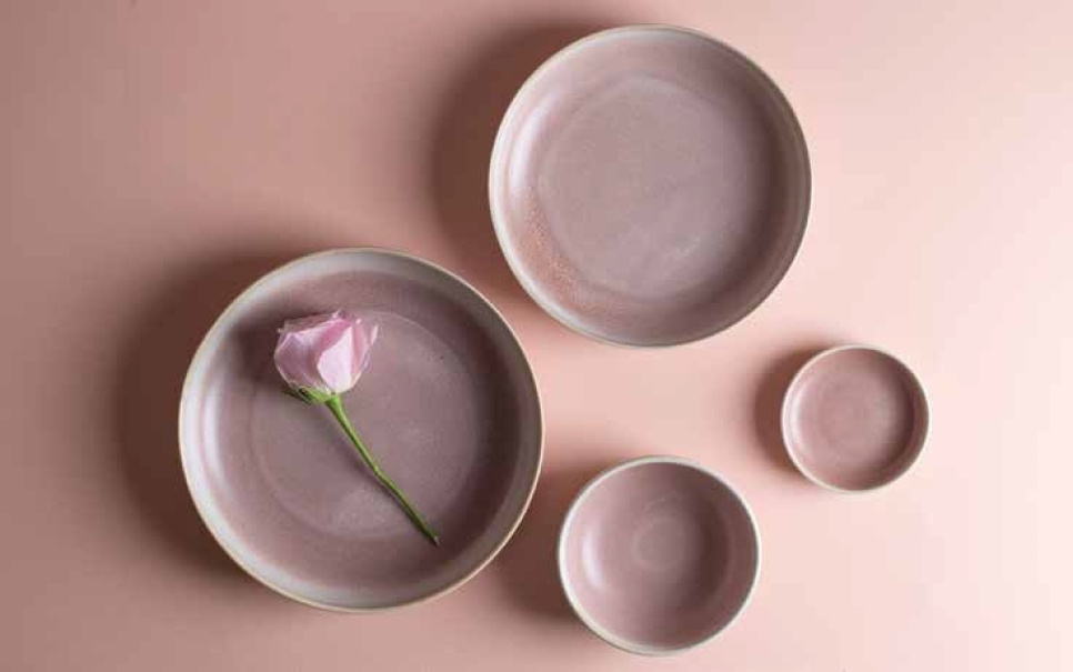Assiette creuse 22 cm, Pot rose - Bonna