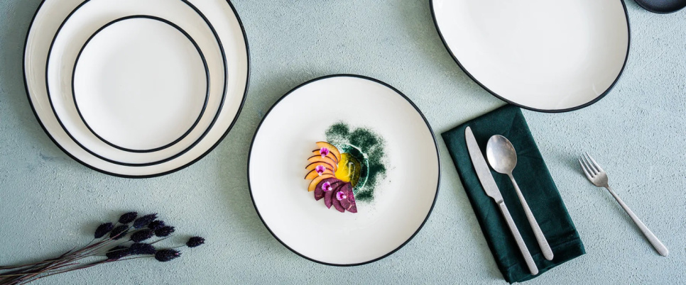 Assiette 21 cm, Gourmet Linea Noir - Bonna