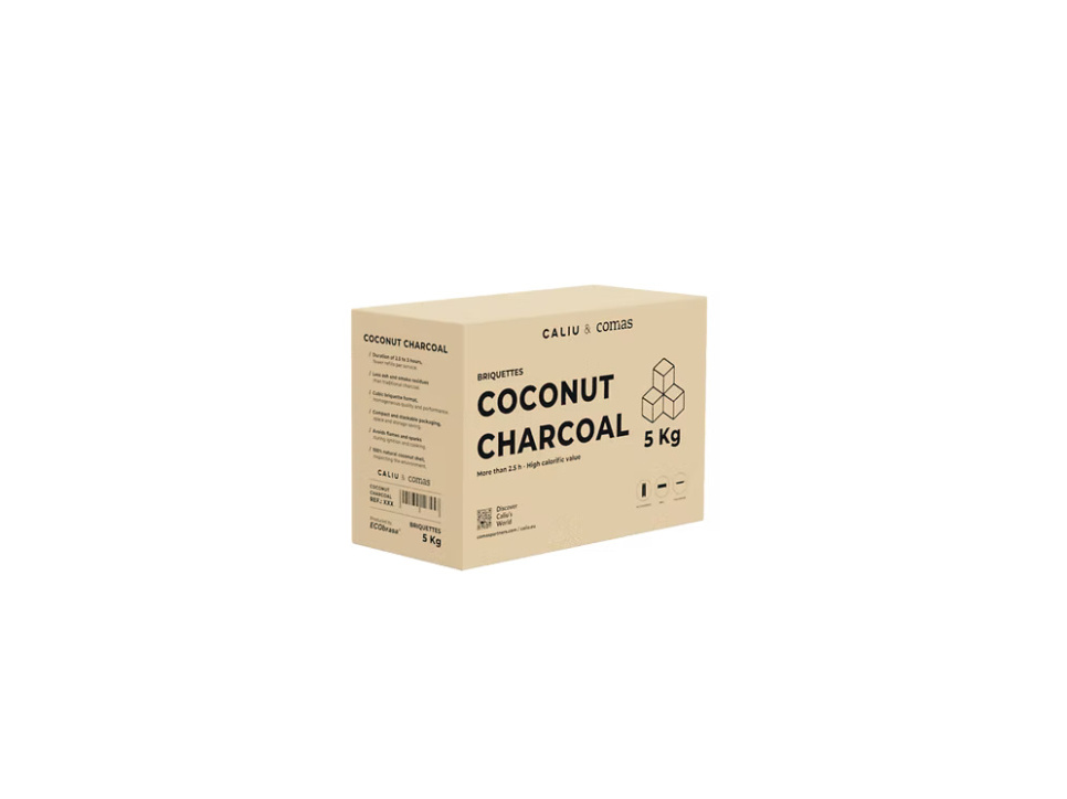 Briquettes de charbon de coco, 5 kg - Caliu dans le groupe Barbecues, plaques de cuisson et Fours / Barbecue à charbon et à briquettes / briquettes l\'adresse The Kitchen Lab (1069-35950)