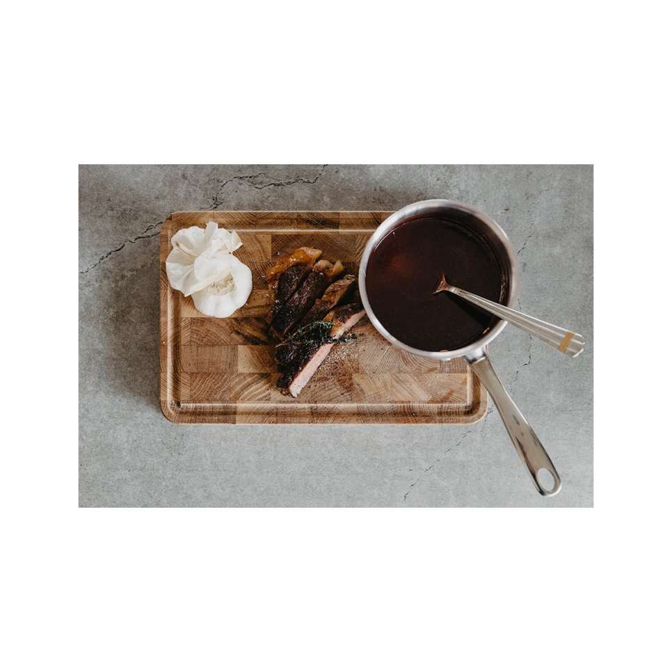 Planche à découper en bois de chêne avec goulotte, 30x20x3 cm - Culimat