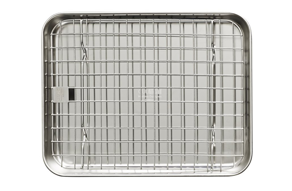 Stainless steel oven tray + griddle, 26x20 cm - Culimat dans le groupe Cuisine / Plats de cuisson et produits GastroNorms / Plaques et plats à cuisson l\'adresse The Kitchen Lab (1070-30876)