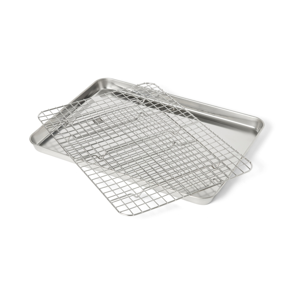 Plaque gastro avec grille, 40,5 x 40,5 cm, acier inoxydable – Culimat