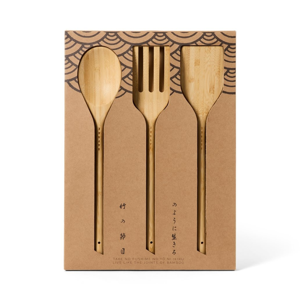 Set d\'ustensiles en bambou, 3 pièces - Satake dans le groupe Cuisine / Ustensiles de cuisine / Louches et cuillères l\'adresse The Kitchen Lab (1070-33619)