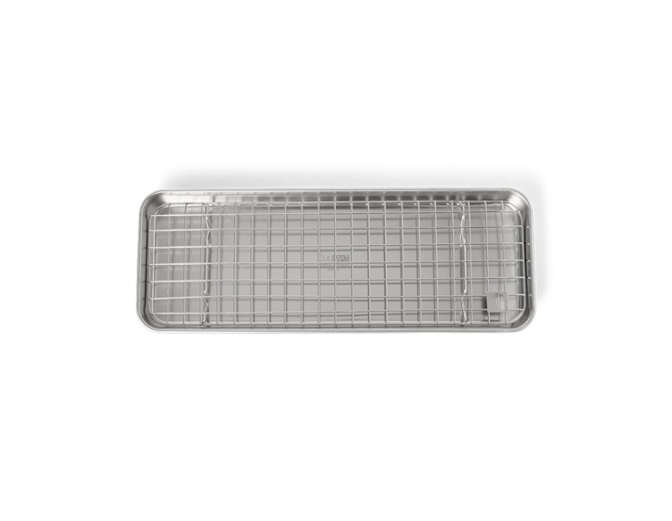 Plaque gastro/plaque de cuisson avec grille, 38x14 cm, acier inoxydable - Culimat dans le groupe Cuisine / Plats de cuisson et produits GastroNorms / Plaques et plats à cuisson l\'adresse The Kitchen Lab (1070-36175)