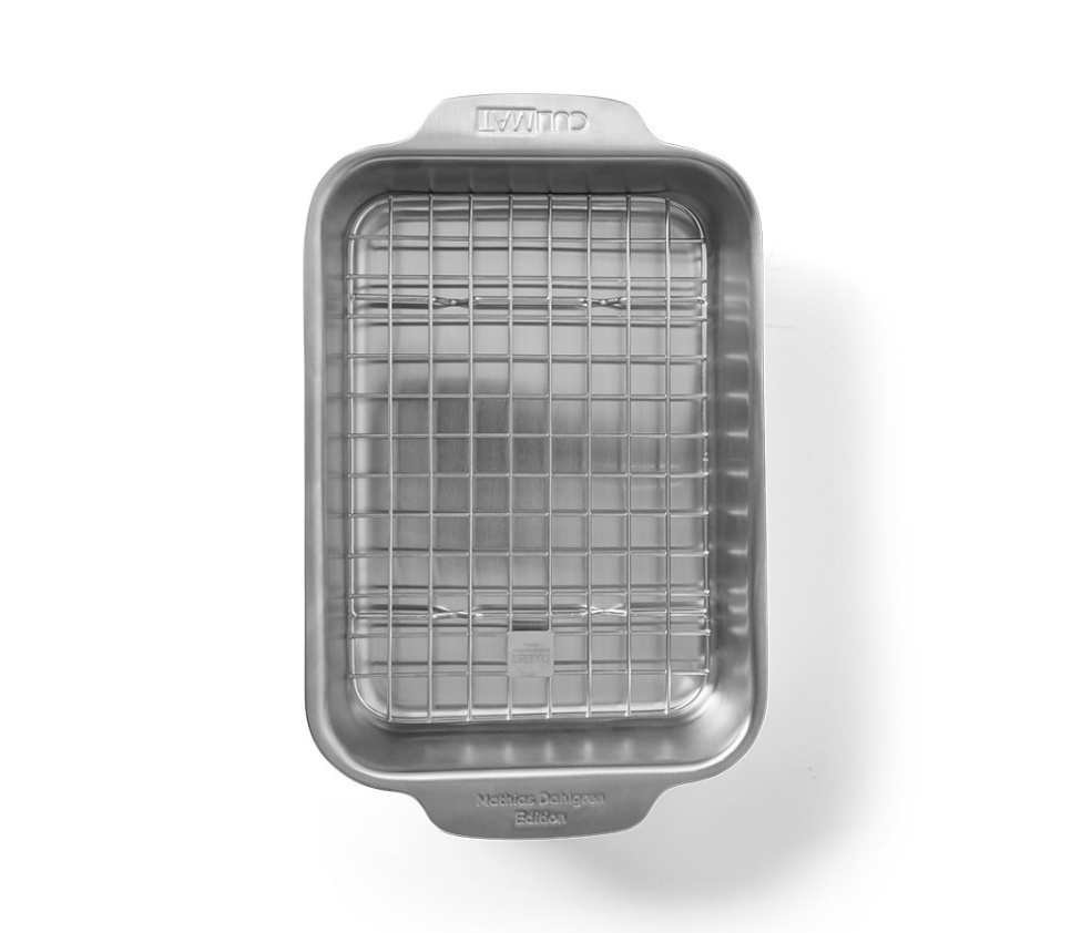 Plat à four avec grille, 25x18 cm, acier inoxydable - Culimat