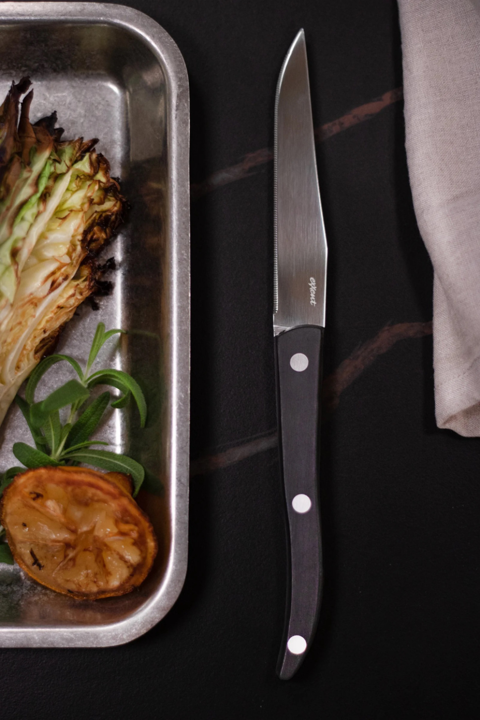  Couteaux à grillades Palermo Curve, paquet de 4 - Exxent