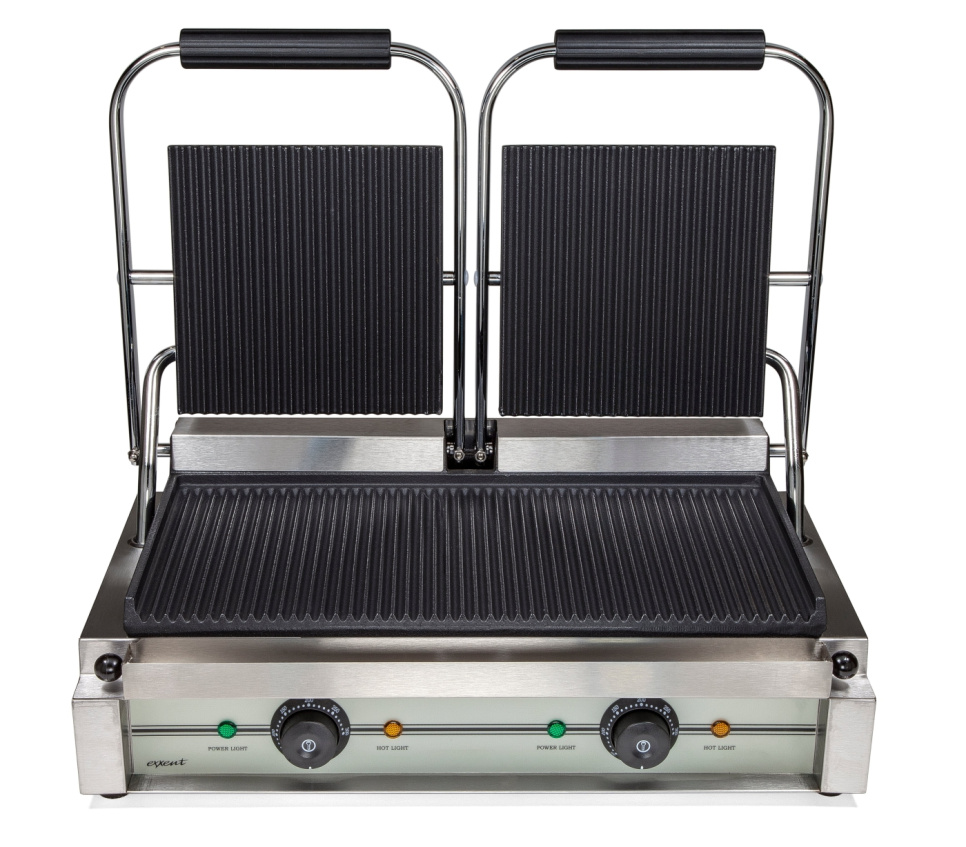 Grille à double pince, nervurée - Exxent dans le groupe Électroménager / Réchauffer et cuire / Presse à panini l\'adresse The Kitchen Lab (1071-32019)