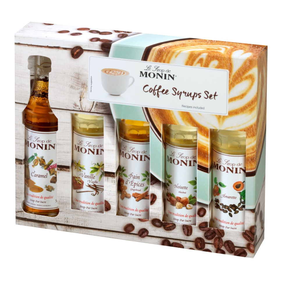 Monin Coffee Set Syrup 5 x 5 cl dans le groupe Cocktails et Vin / Équipement à cocktail / Autre équipement à cocktail l\'adresse The Kitchen Lab (1083-30786)