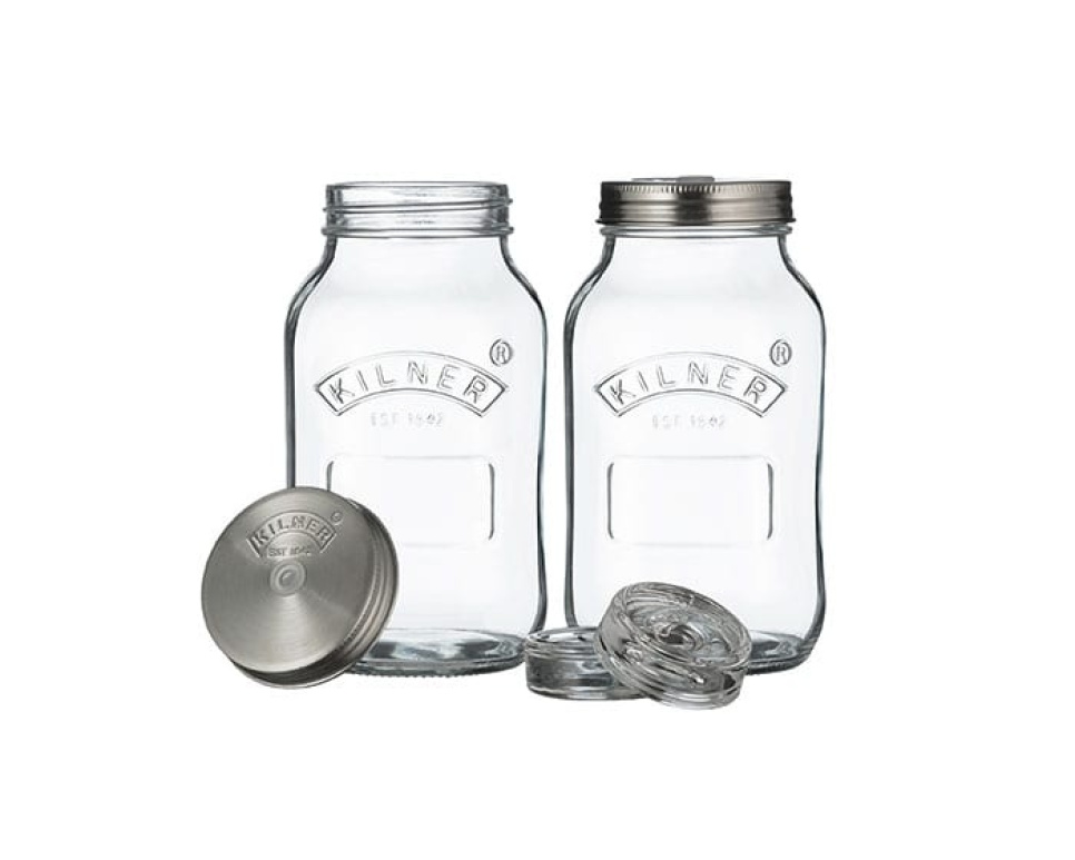 Set de fermentation, 2 bocaux - Kilner dans le groupe Cuisine / Ustensiles de cuisine / Bouteilles et bocaux l\'adresse The Kitchen Lab (1086-22313)