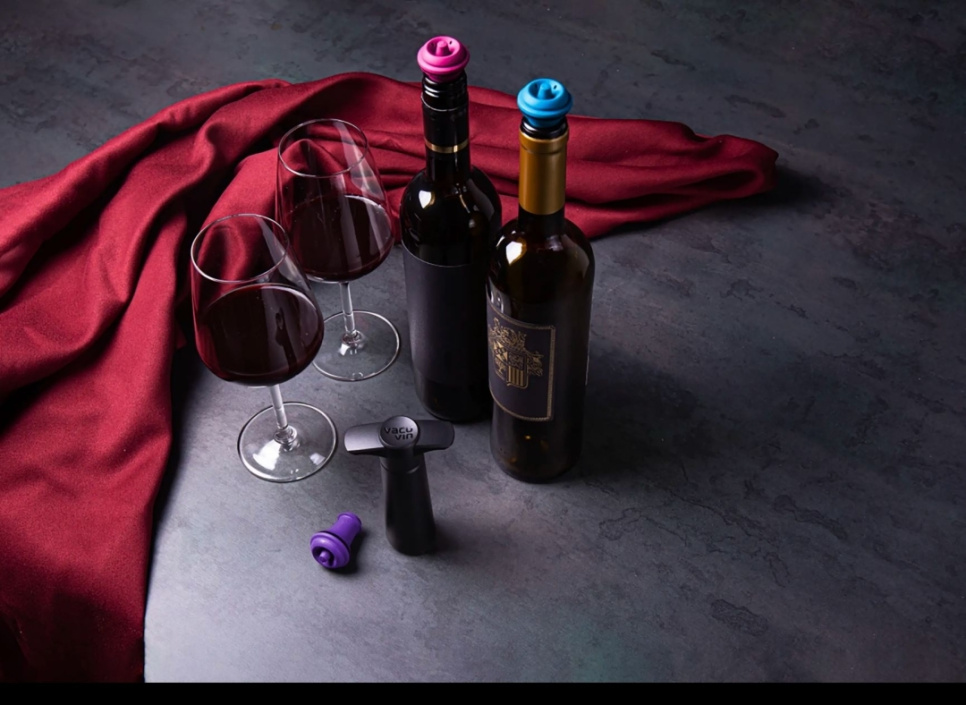 Bouchons de vin en différentes couleurs, paquet de 3 - Vacuvin