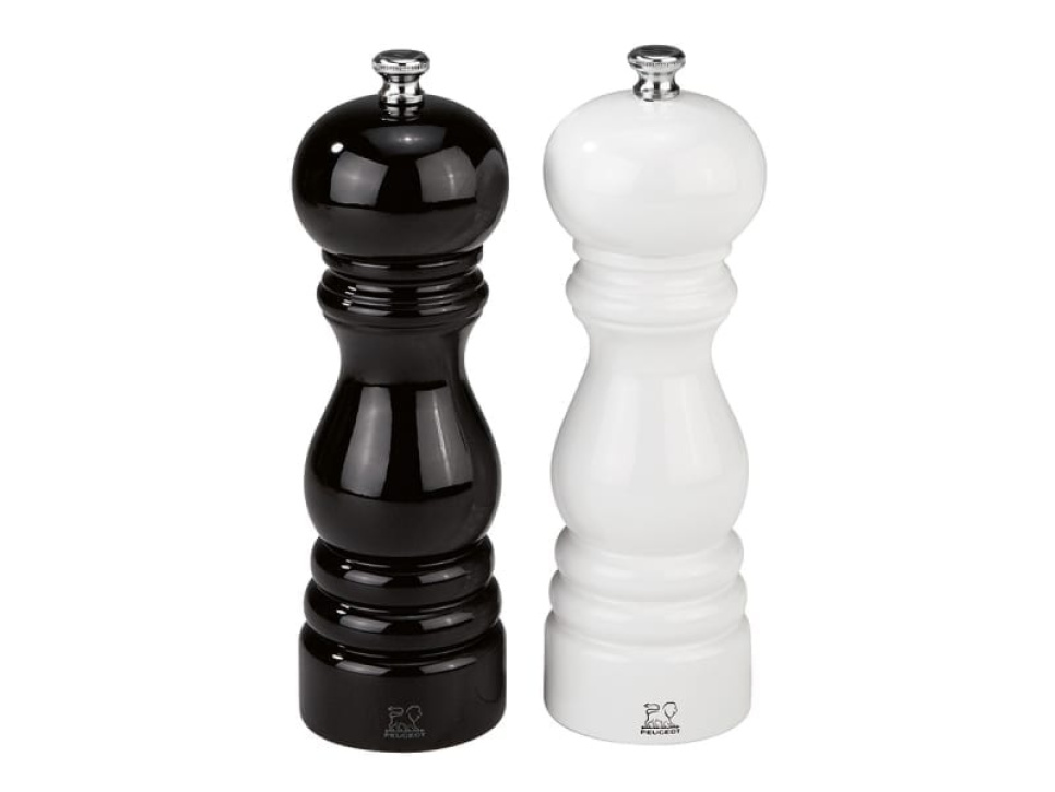 Moulin à Sel & Poivre, Paris Duo 18 cm, Noir & Blanc - Peugeot dans le groupe Cuisine / Ustensiles de cuisine / Moulins à sel et à poivre l\'adresse The Kitchen Lab (1090-14897)