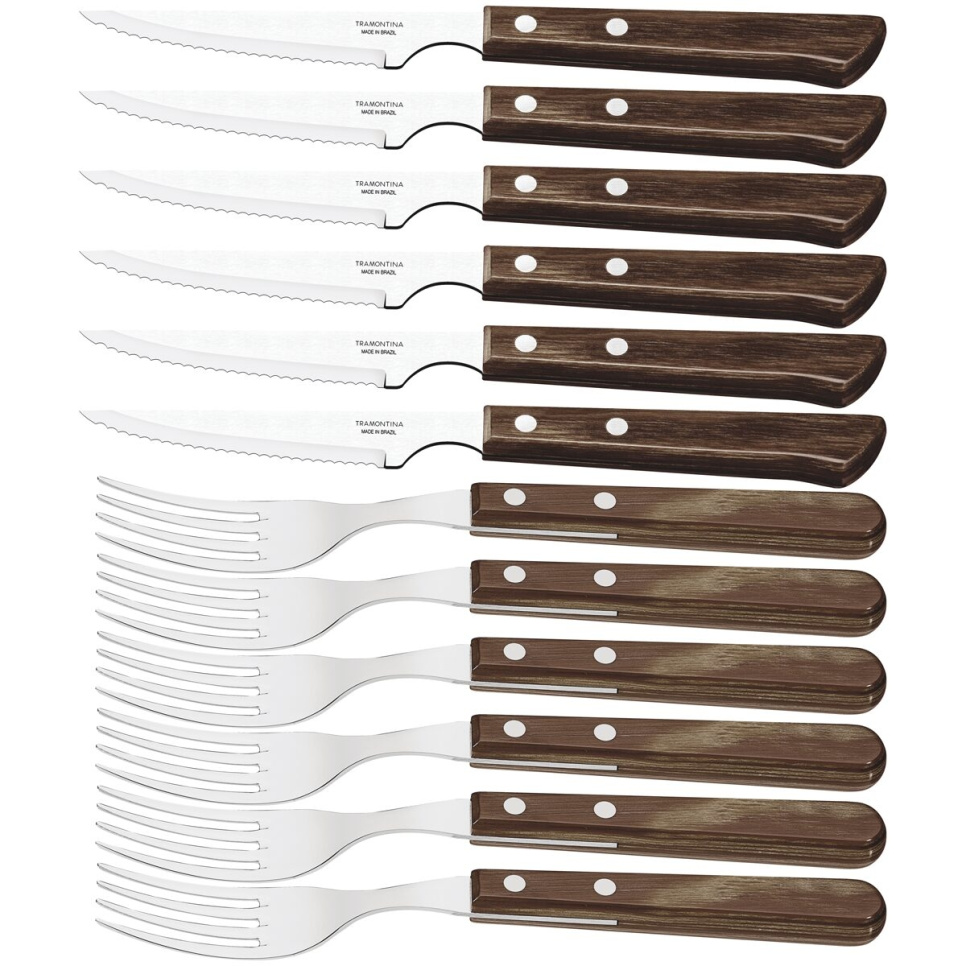 Couteau espagnol, marron foncé, Churrasco, 12 pièces - Tramontina dans le groupe Arts de la table / Couverts / Couteaux l\'adresse The Kitchen Lab (1090-27195)