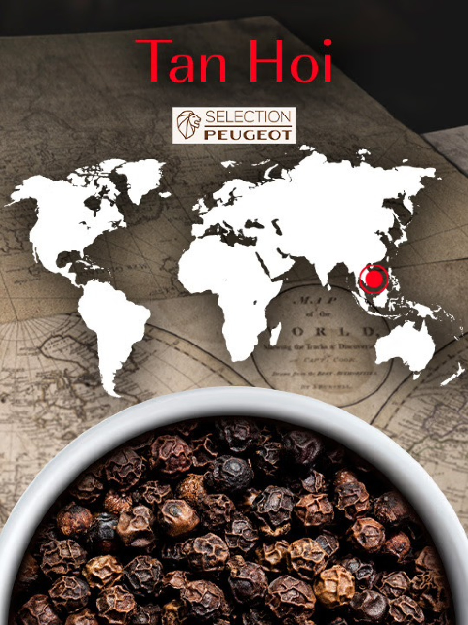 Poivre, Tan Hoi Noir, 80 g, Vietnam - Peugeot dans le groupe Cuisine / Épices et Arômes / Poivre l\'adresse The Kitchen Lab (1090-35303)