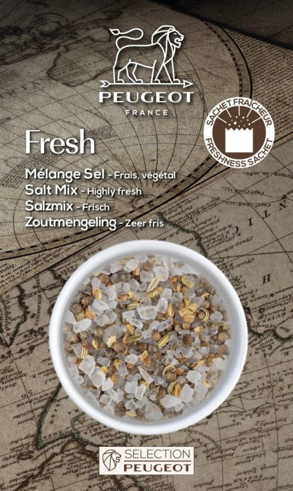 Mélange de Sel pour Moulin, Fresh, 135g - Peugeot dans le groupe Cuisine / Épices et Arômes / Sel l\'adresse The Kitchen Lab (1090-35445)