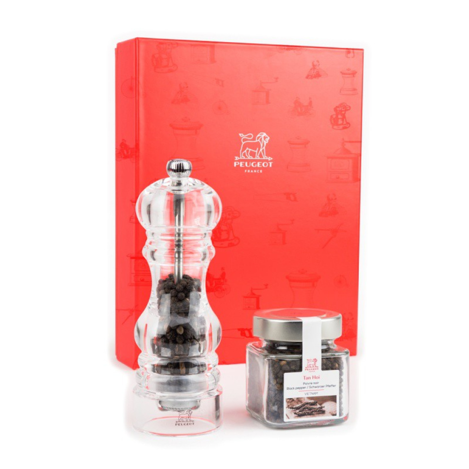 Coffret avec moulin à poivre et poivre, Nancy – Peugeot dans le groupe Cuisine / Ustensiles de cuisine / Moulins à sel et à poivre l\'adresse The Kitchen Lab (1090-35980)