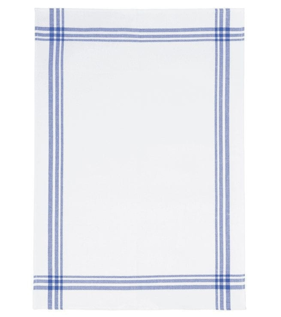 Tablier de chef blanc à rayures bleues 50x70cm