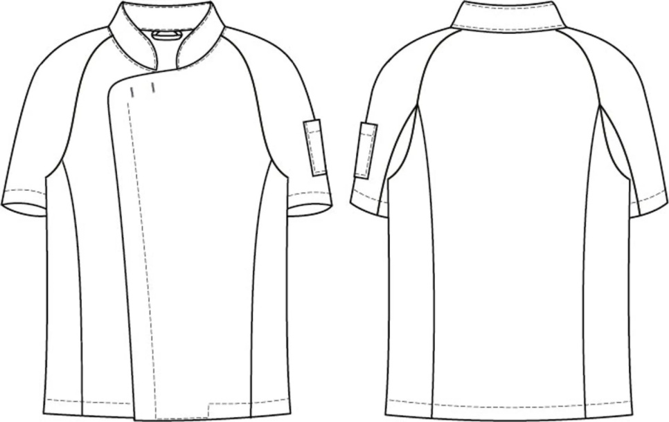 Veste de cuisinier, manches courtes, homme, blanc - Segers