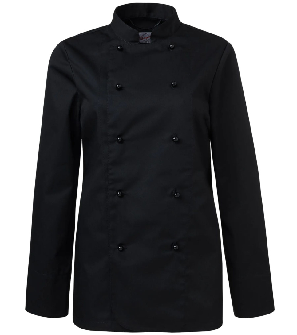 Veste de cuisinier, femme, noir - Segers dans le groupe Cuisine / Habits de cuisine / Vestes de cuisine l\'adresse The Kitchen Lab (1092-35072)