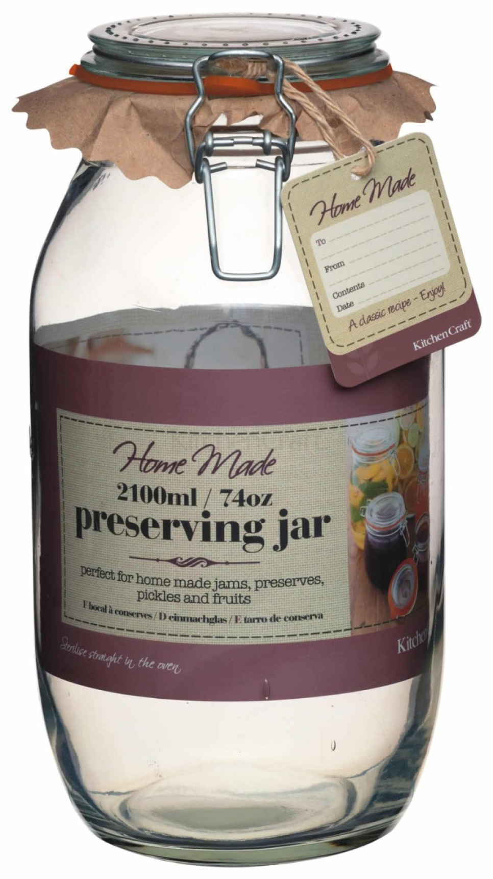 Pot en verre avec couvercle clip, 2100 ml dans le groupe Cuisine / Ustensiles de cuisine / Bouteilles et bocaux l\'adresse The Kitchen Lab (1100-11370)