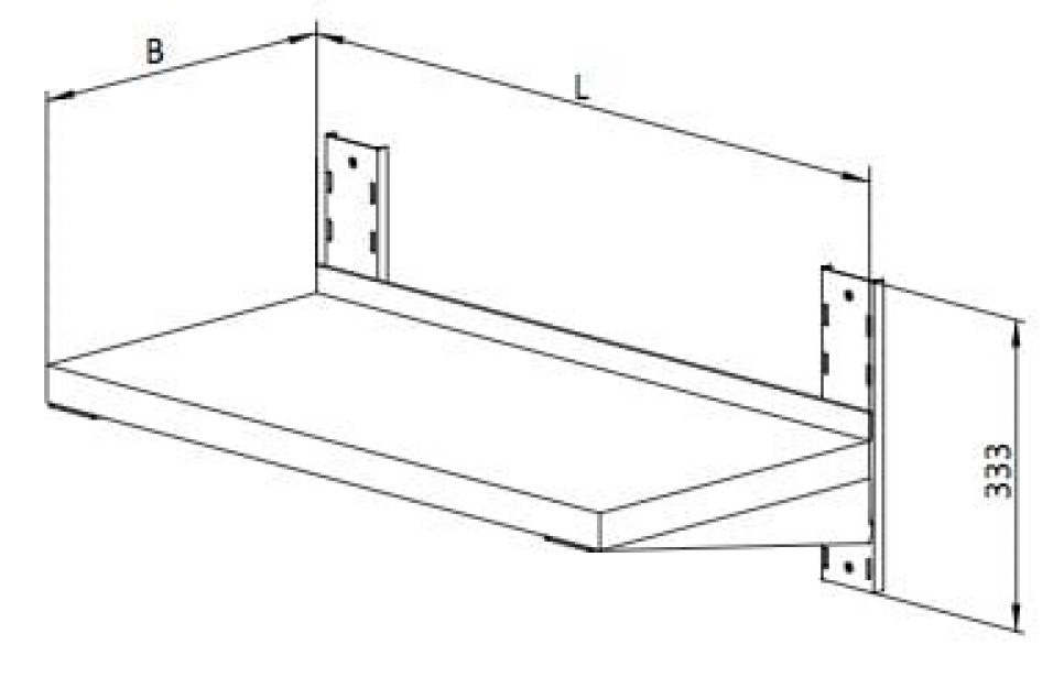 Étagère murale en inox, simple