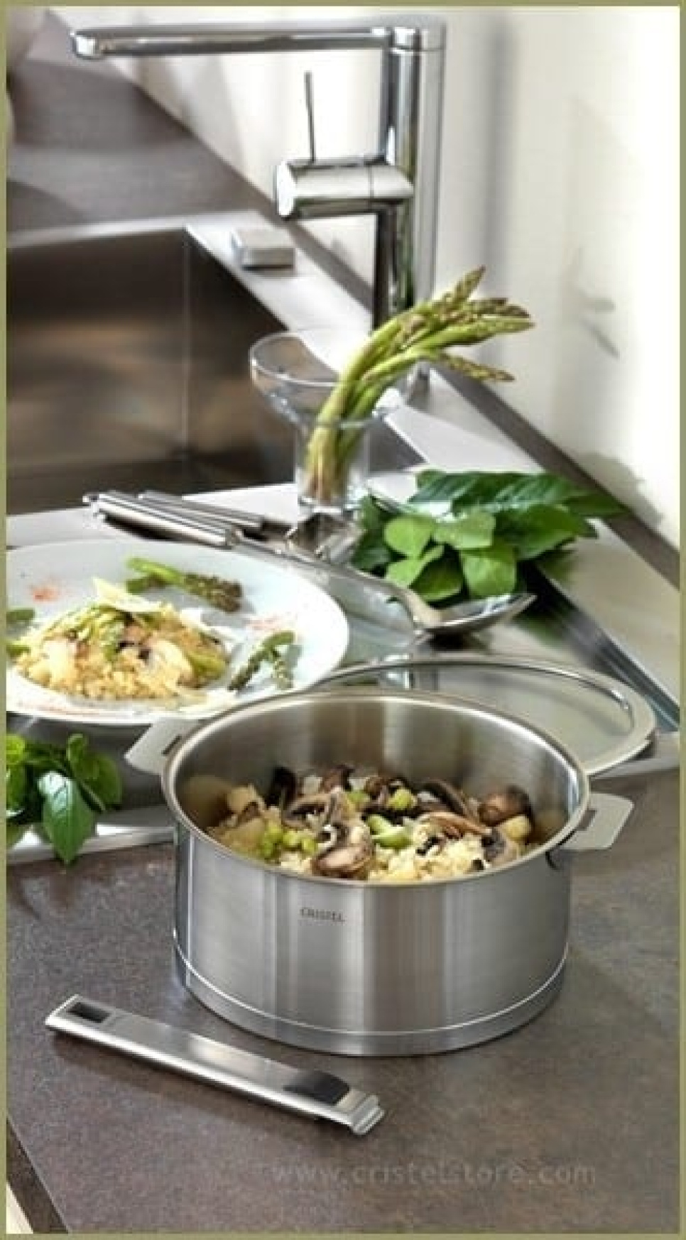 Marmite inox, anse amovible, Strate - Cristel