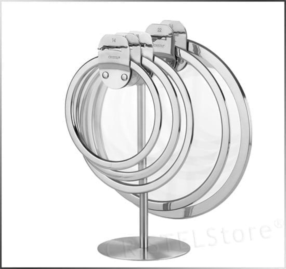 Couvercle verre plat, poignée amovible, Strate - Cristel