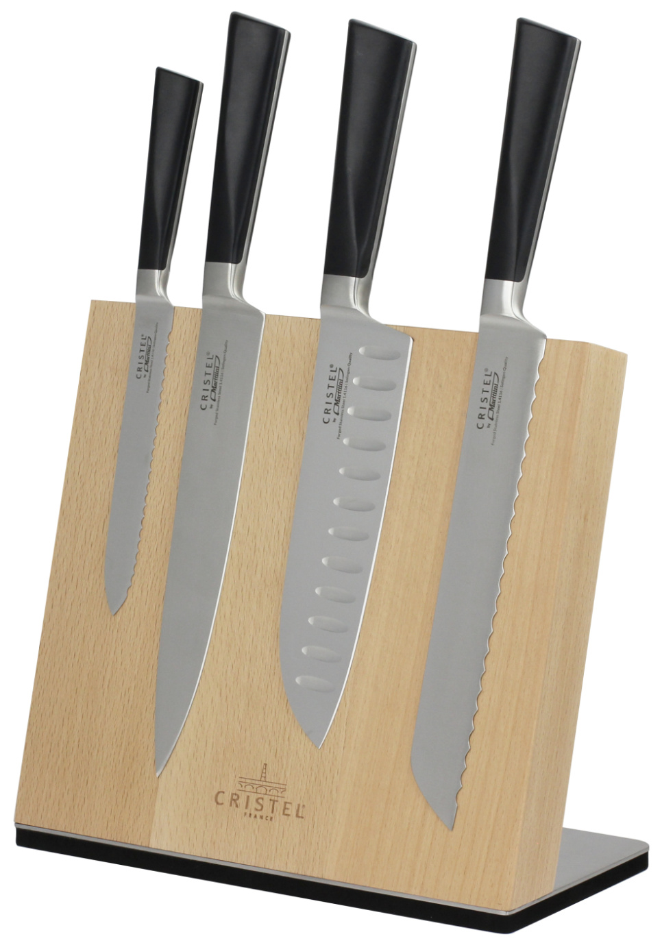 Porte-couteau magnétique en bois de hêtre - Cristel