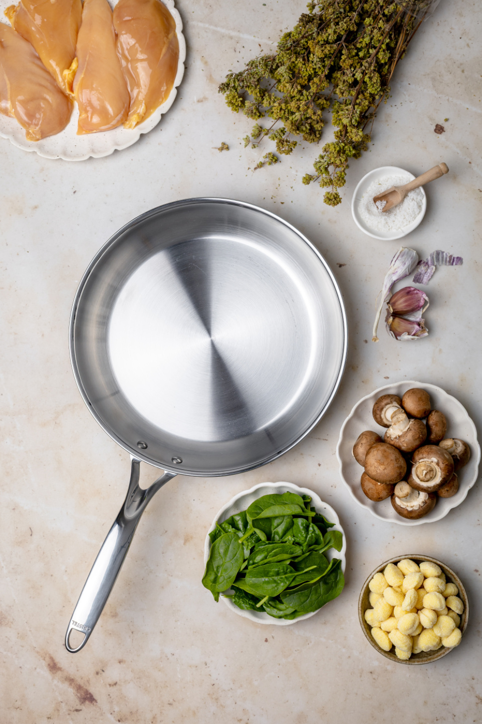 Poêle à frire en acier inoxydable Modèle de précision, CastelPro - Cristel