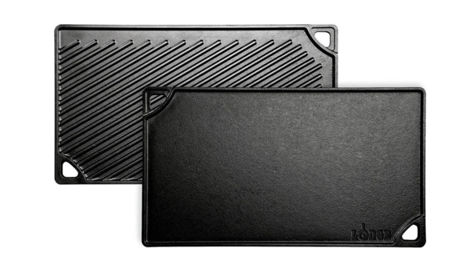 Plaque à griller/plaque à steak, Fonte, Réversible, 43 x 24 cm - Lodge dans le groupe Cuisine / Poêle à frire / Gril de table l\'adresse The Kitchen Lab (1282-28069)