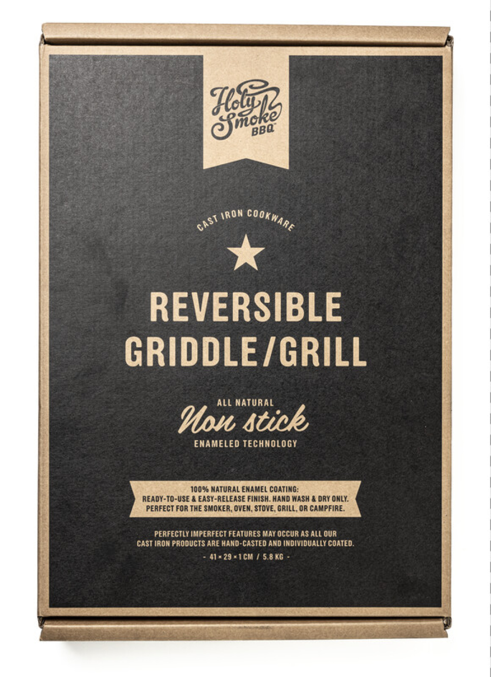  Plancha/grill réversible en fonte émaillée, 41 x 29 cm - Holy Smoke BBQ