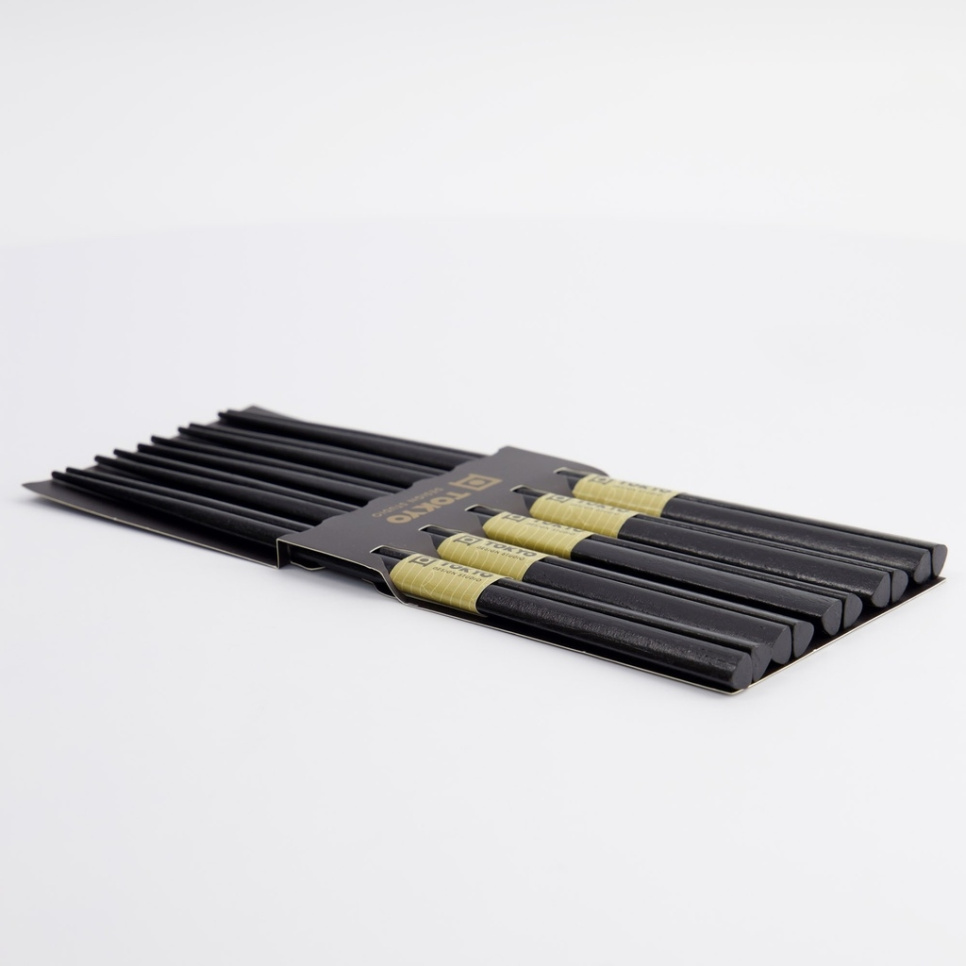 Baguettes, paquet de 5 - Tokyo Design Studio - Bois noir