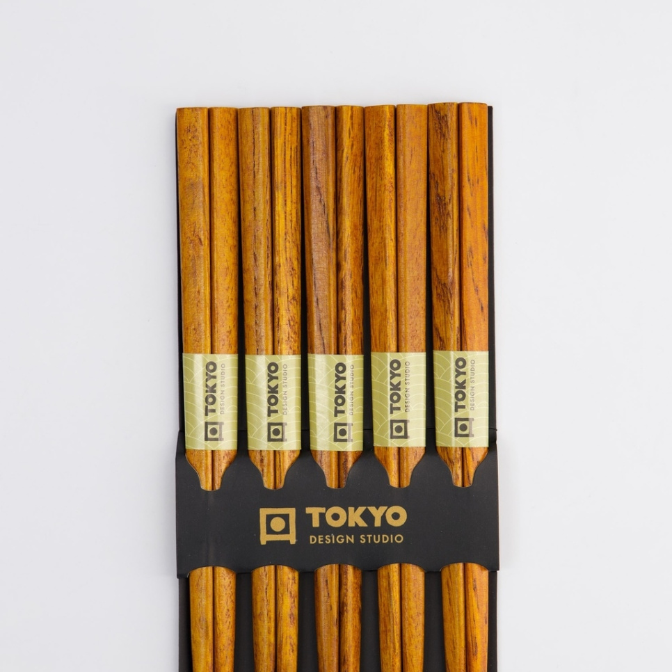 Baguettes, paquet de 5 - Tokyo Design Studio - Bois foncé