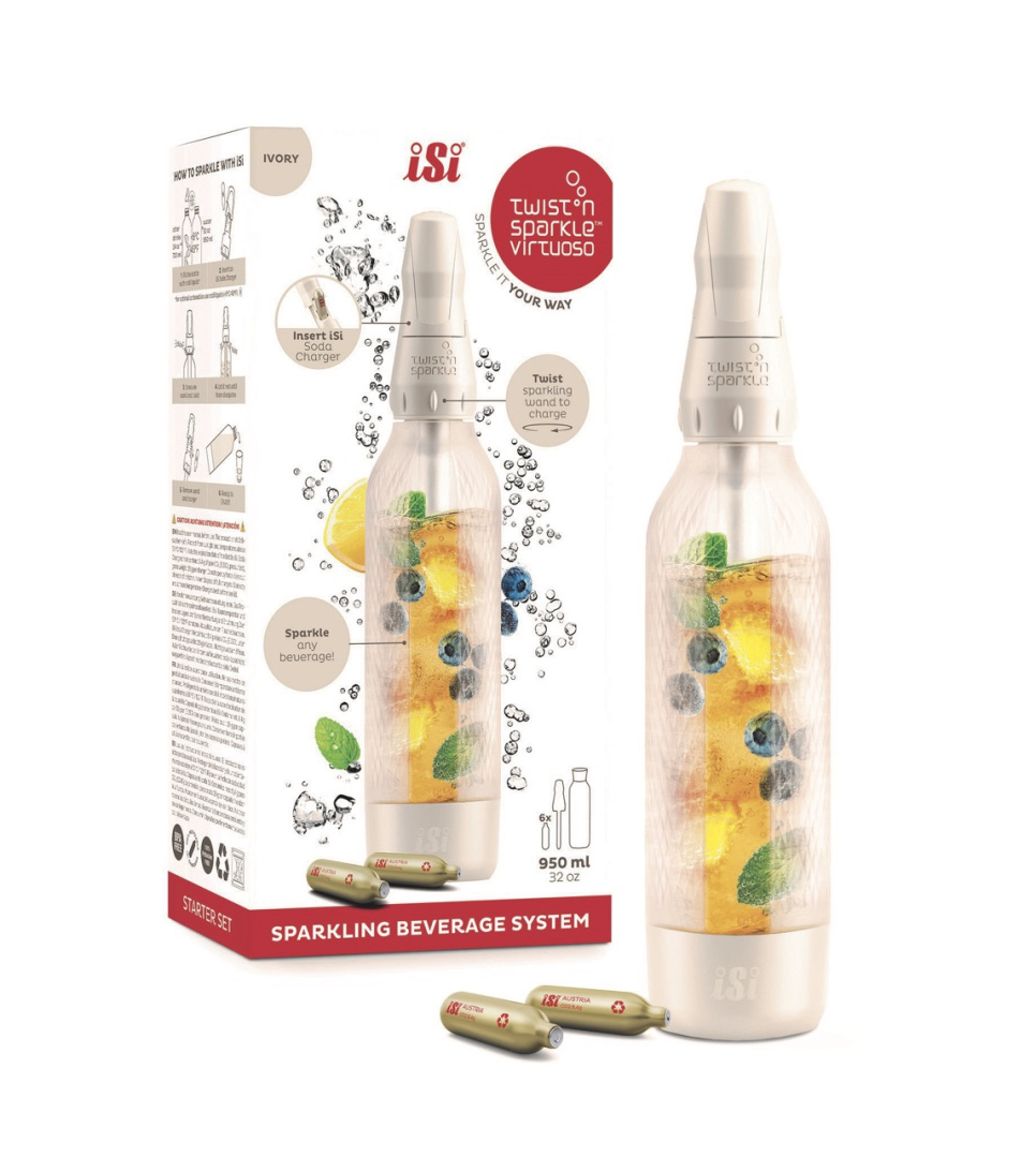 Twist\'n Sparkle Virtuoso Starter Set, Ivory White - iSi dans le groupe Électroménager / Autre Électroménager / Machine à acide carbonique l\'adresse The Kitchen Lab (1362-35569)