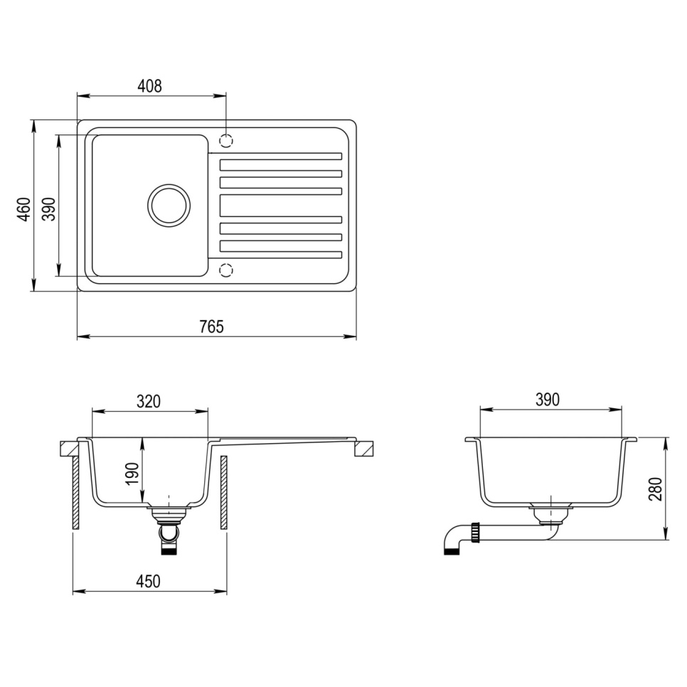 Lavabo en composite, Notus SQ101
