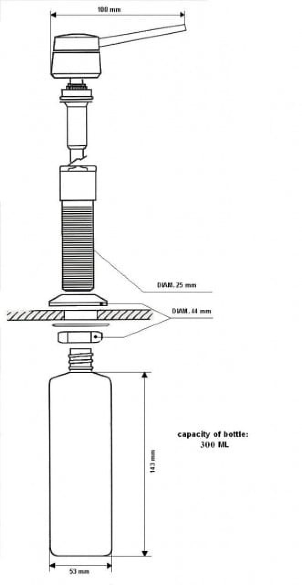 Pompe à détergent en acier