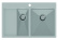 Evier double inox 780 x 500 mm avec étagère à gauche