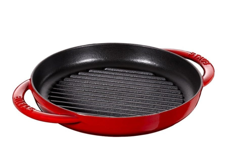 Poêle grill en fonte, rouge, ronde - Staub dans le groupe Cuisine / Poêle à frire / Poêles grill l\'adresse The Kitchen Lab (1418-12941)